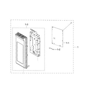 Control Panel Diagram and Parts List for ME21H706MQS AA-00 Samsung Microwave