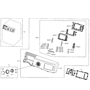 Control Panel Diagram and Parts List for WF520ABW XAA-01 Samsung Washer