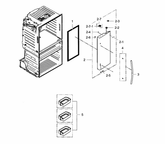 Refrigerator Door R Diagram and Parts List for RF25HMEDBBC AA-0001 Samsung Refrigerator