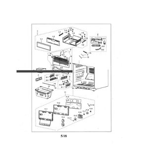 Freezer Diagram and Parts List for RF20HFENBSG US-00 Samsung Refrigerator