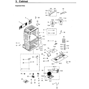Cabinet Diagram and Parts List for RF28HMEDBWW AA-10 Samsung Refrigerator