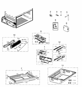 Freezer Diagram and Parts List for RF26HFENDBC AA-0000 Samsung Refrigerator