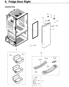 Fridge Door R Diagram and Parts List for RF263TEAEWW AA-0002 Samsung Refrigerator