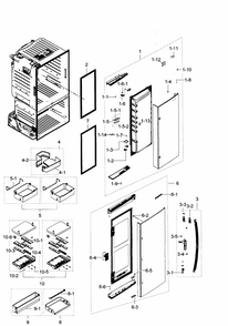 Right Door Diagram and Parts List for RF28HDEDPBC AA-0002 Samsung Refrigerator