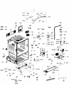 Cabinet Diagram and Parts List for RF23HTEDBSR AA-0004 Samsung Refrigerator