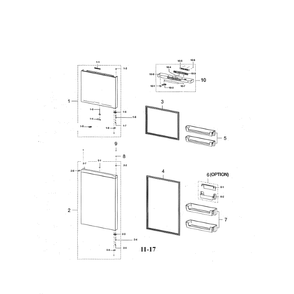 Part Location Diagram of DA91-04686C Samsung Assembly DOOR FOAM-REF;RT6500M,21CF,SNOW White