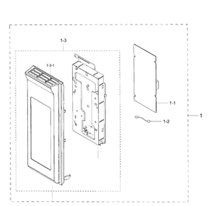 Control Panel Diagram and Parts List for ME21H706MQG AA-0000 Samsung Microwave