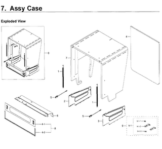 Case Diagram and Parts List for DW80K5050US AA-0000 Samsung Dishwasher