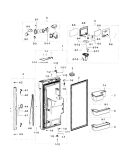 Part Location Diagram of DA82-03009V Samsung Packing Door Assembly (Left)