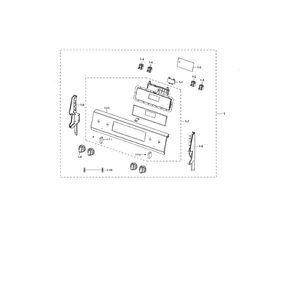Control Assembly Diagram and Parts List for NE59N6630SG AA-00 Samsung Range