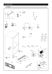 Cabinet Diagram and Parts List for RF263BEAESG AA-03 Samsung Refrigerator