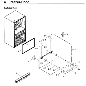 Freezer Door Diagram and Parts List for RF22KREDBSG AA-03 Samsung Refrigerator