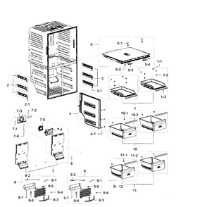 Freezer Diagram and Parts List for RF32FMQDBSR AA-09 Samsung Refrigerator