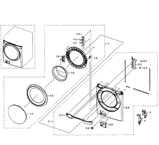 Front Section Diagram and Parts List for WF511ABR XAA-0004 Samsung Washer