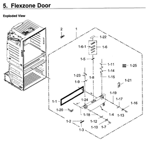Flexzone Door Diagram and Parts List for RF28JBEDBSR AA-06 Samsung Refrigerator