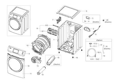 Part Location Diagram of DC92-01031A Samsung Assembly PCB MAIN;GRACE-S Door