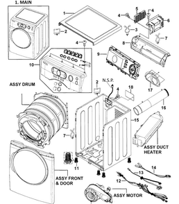 Part Location Diagram of MFS-DV327L-00 Samsung PCB Board