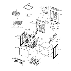 Main Assembly Diagram and Parts List for FE710DRS XAA-02 Samsung Range