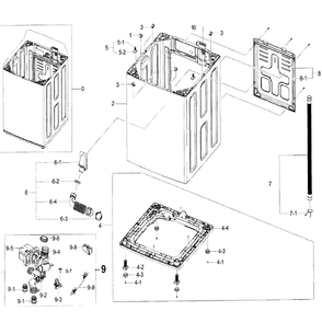 Frame Diagram and Parts List for WA50F9A6DSW A2-01 Samsung Washer