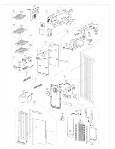 Freezer Diagram and Parts List for RS261MDPN XAA Samsung Refrigerator