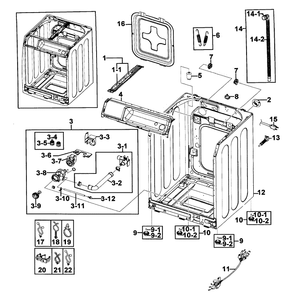 Cabinet Diagram and Parts List for WF219ANW XAA-0000 Samsung Washer