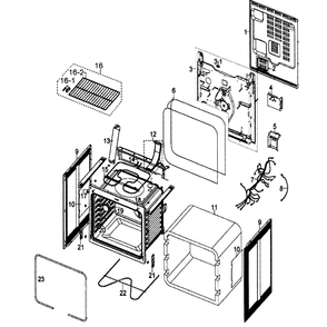 Cabinet Assembly Diagram and Parts List for FCQ321HTUB XAA-00 Samsung Range