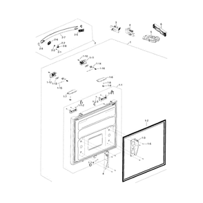 Freezer Door Diagram and Parts List for RF18HFENBWW AA-0000 Samsung Refrigerator