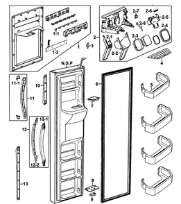 Part Location Diagram of DA64-00414J Samsung HANDLE-MID REAR;RS25,ABS
