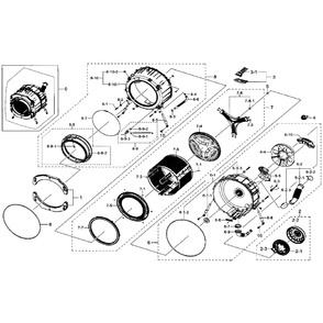 Tub And Drum Diagram and Parts List for WF330ANB XAA-0001 Samsung Washer