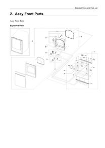 Part Location Diagram of DC97-18551Q Samsung ASSY FRAME FRONT-MODULE;DV8700K,DV50K860