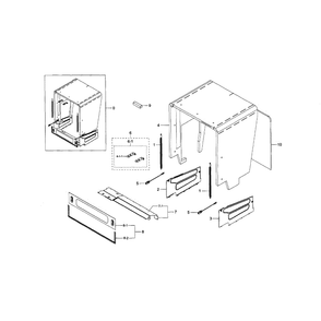 Case Diagram and Parts List for DW80F600UTW AA-01 Samsung Dishwasher