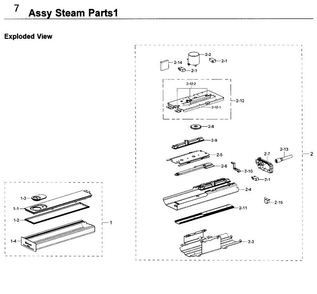 Steam Parts 1 Diagram and Parts List for NV51K6650DG AA-0000 Samsung Wall Oven