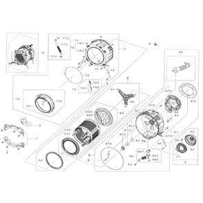 Part Location Diagram of DC97-19638B Samsung Semi Front Tub Assembly