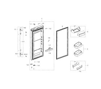 Refrigerator Door R Diagram and Parts List for RFG238AARS XAA-0000 Samsung Refrigerator
