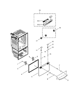 Freezer Door Diagram and Parts List for RFG296HDRS XAA-0002 Samsung Refrigerator