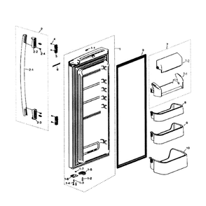 Frig Door Right Diagram and Parts List for RF217ABWP XAA-0000 Samsung Refrigerator