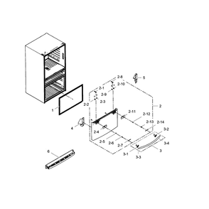 Freezer Door Diagram and Parts List for RF24FSEDBSR AA-05 Samsung Refrigerator
