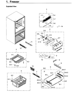 Freezer Diagram and Parts List for RF22KREDBSG AA-0004 Samsung Refrigerator