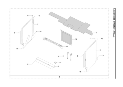Case Assembly Diagram and Parts List for DW60R2014US AA-00 Samsung Dishwasher