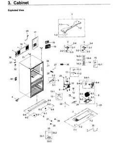 Cabinet Diagram and Parts List for RF30KMEDBSG AA-0000 Samsung Refrigerator