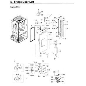 Fridge Door L Diagram and Parts List for RF23HCEDBSR AA-0011 Samsung Refrigerator