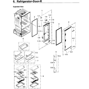 Fridge Door R Diagram and Parts List for RF22KREDBSG AA-03 Samsung Refrigerator