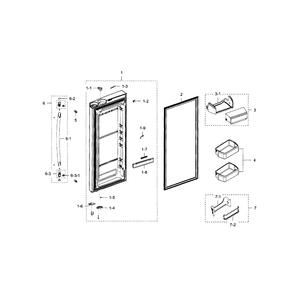 Refrigerator Door R Diagram and Parts List for RFG238AARS XAA-0000 Samsung Refrigerator