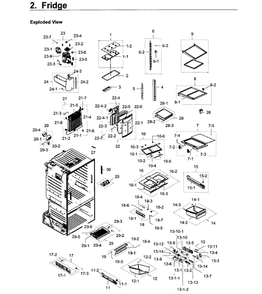 Fridge Diagram and Parts List for RF28HDEDPWW AA-03 Samsung Refrigerator