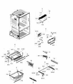 Freezer Diagram and Parts List for RF28HFEDBWW AA-0004 Samsung Refrigerator