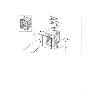 Tub Diagram and Parts List for DW80K5050UG AA-00 Samsung Dishwasher