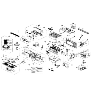 Main Assembly Diagram and Parts List for MC17J8000CS AA-0000 Samsung Microwave