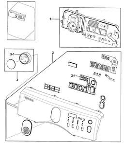 Control Panel Diagram and Parts List for DV218AGW XAA-0000 Samsung Dryer