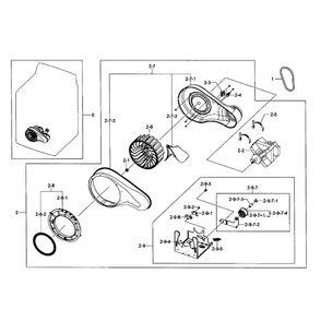 Motor Assembly Diagram and Parts List for DV484ETHAWR A1-01 Samsung Dryer