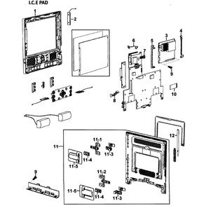I.C.E Pad Diagram and Parts List for RH269LBSH XAA-0000 Samsung Refrigerator